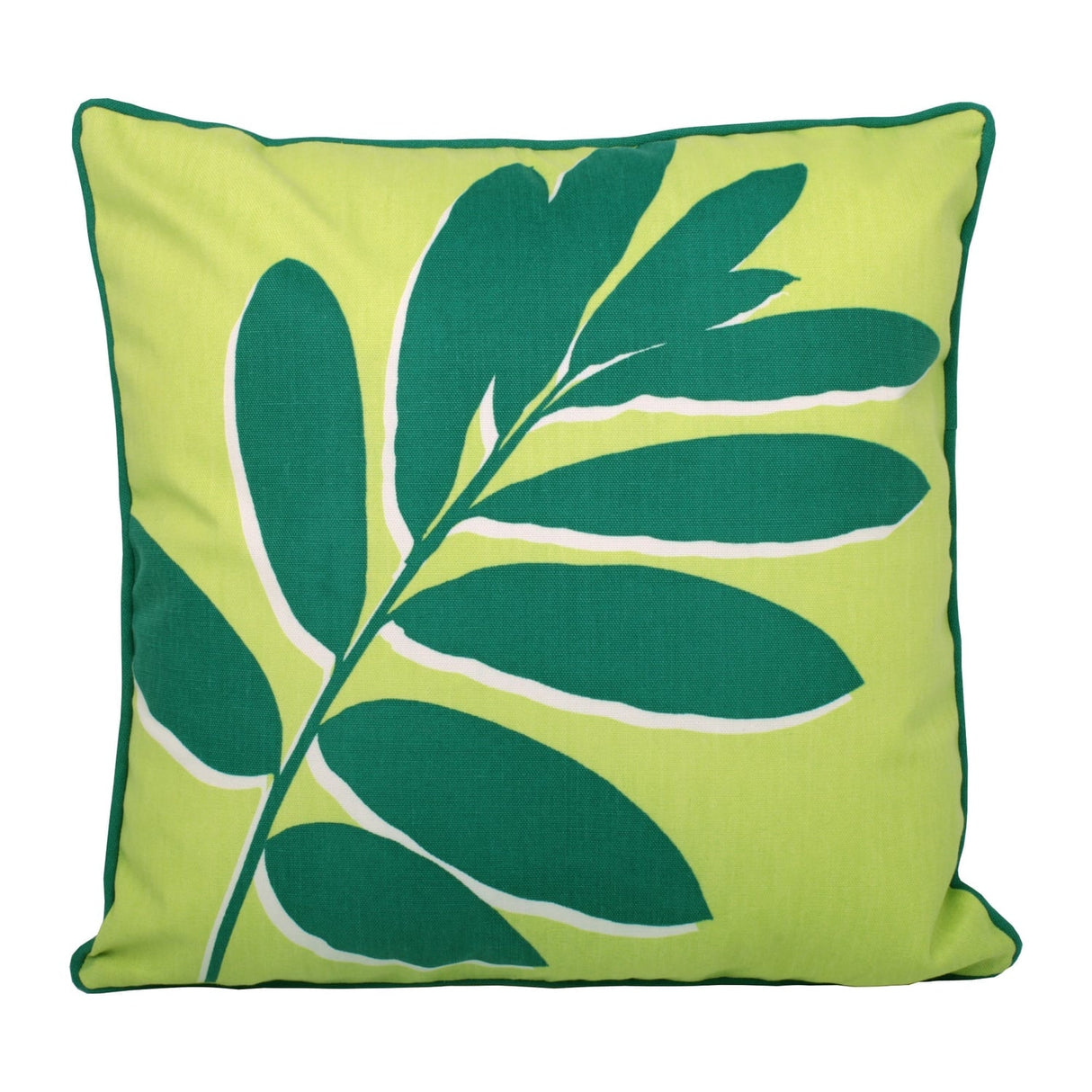 Leaf Outdoor Cushion Cover Water Resistant 43cm x 43cm - Green - Leaf Print Outdoor Cushion In Green 43 X 43Cm 3