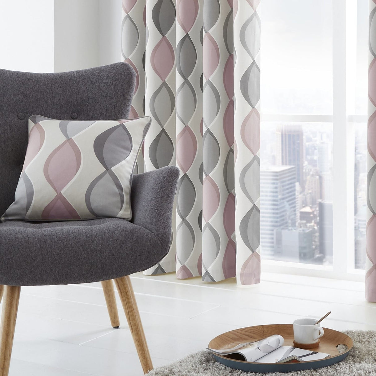 Lennox Cotton Cushion Cover 43cm x 43cm (17") - Blush - Lennox Cushion In Blush 43 X 43Cm 2