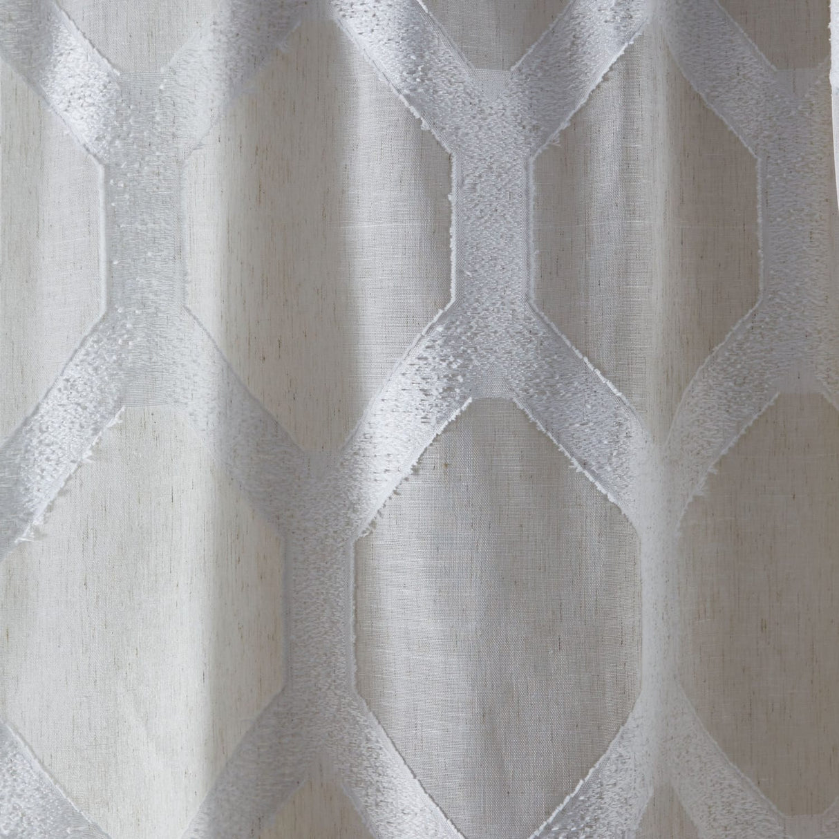 Linara Beige Sheer Voile Curtain Panel - Linara Voile Panel In Natural 3