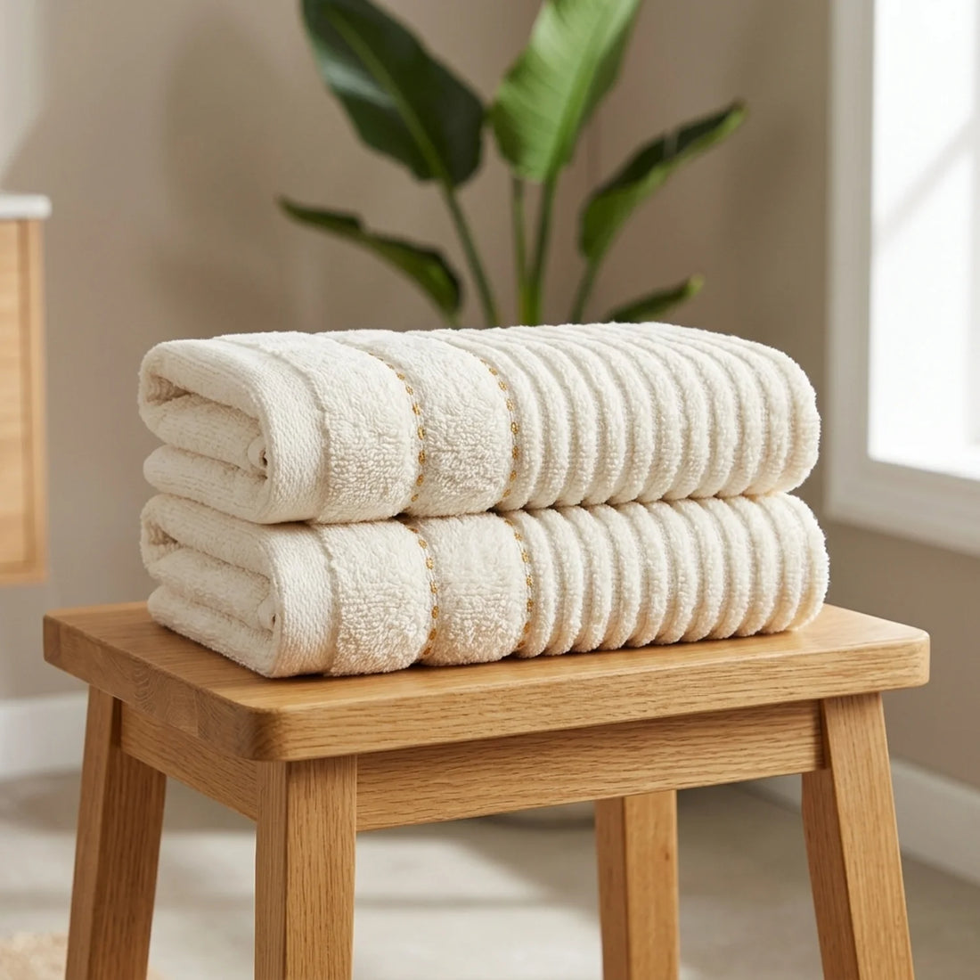 Linear 500gsm Ivory Cream 100% Cotton Towels
