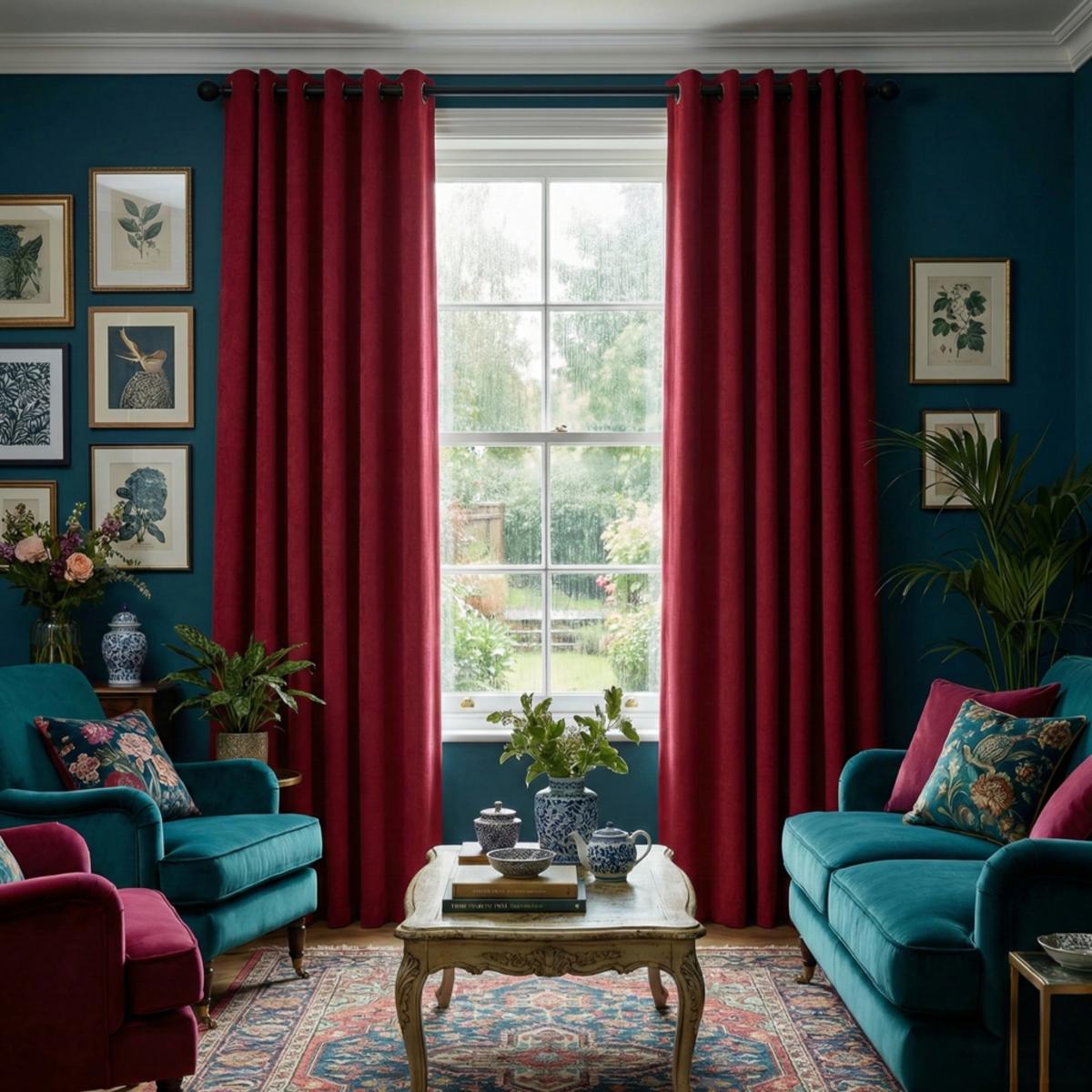 Lisbon Made to Measure Curtains Claret