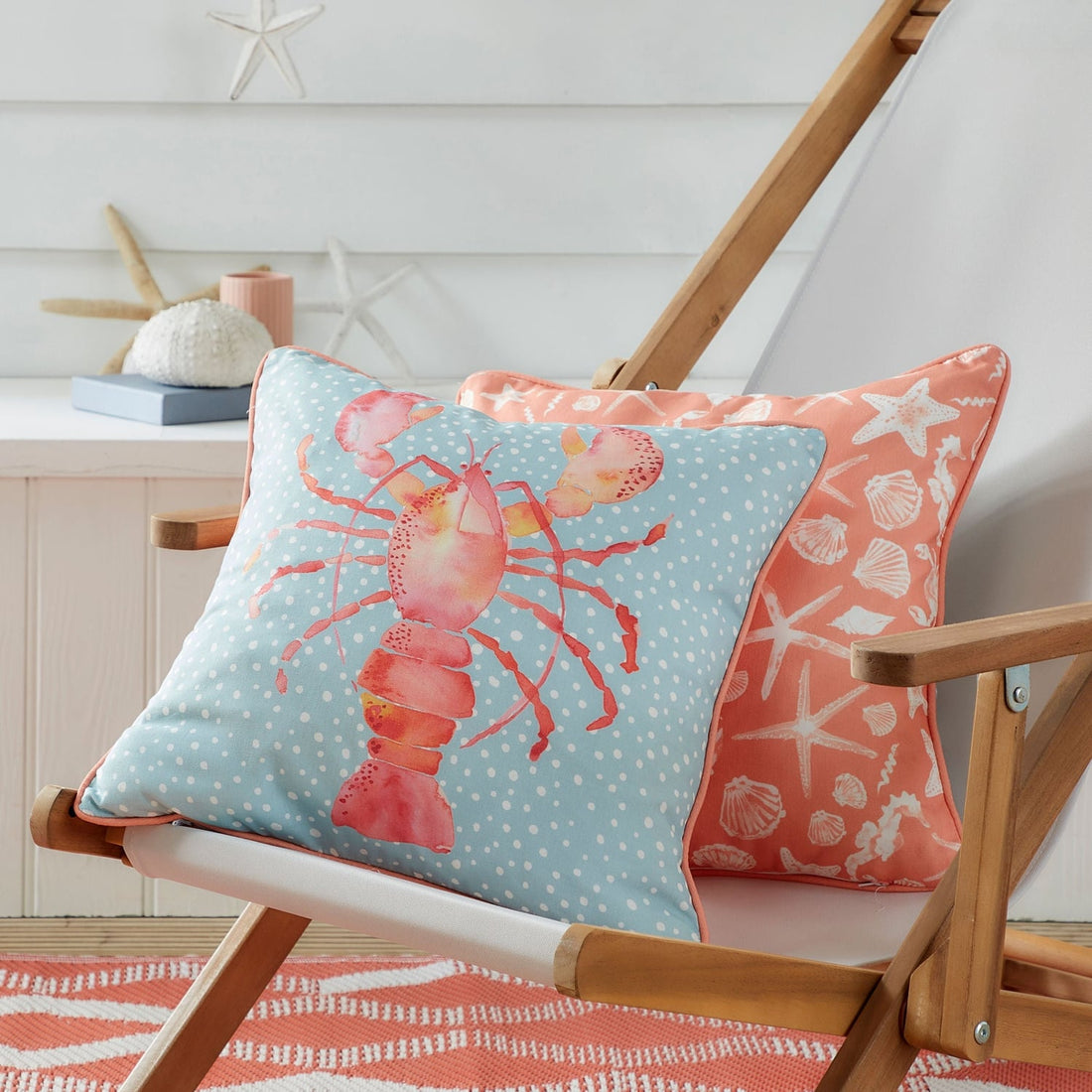 Lobster Outdoor 100% Cotton Cushion Cover 43cm x 43cm