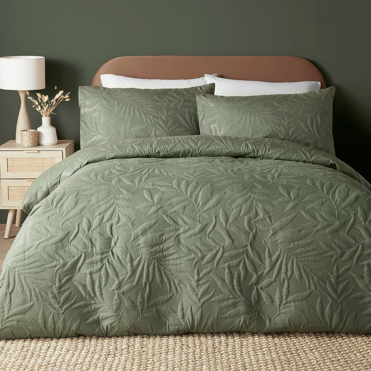 Luana Soft Microfibre Duvet Cover Set - Dark Green