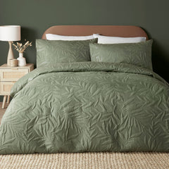 Luana Soft Dark Green Duvet Cover Bedding Set