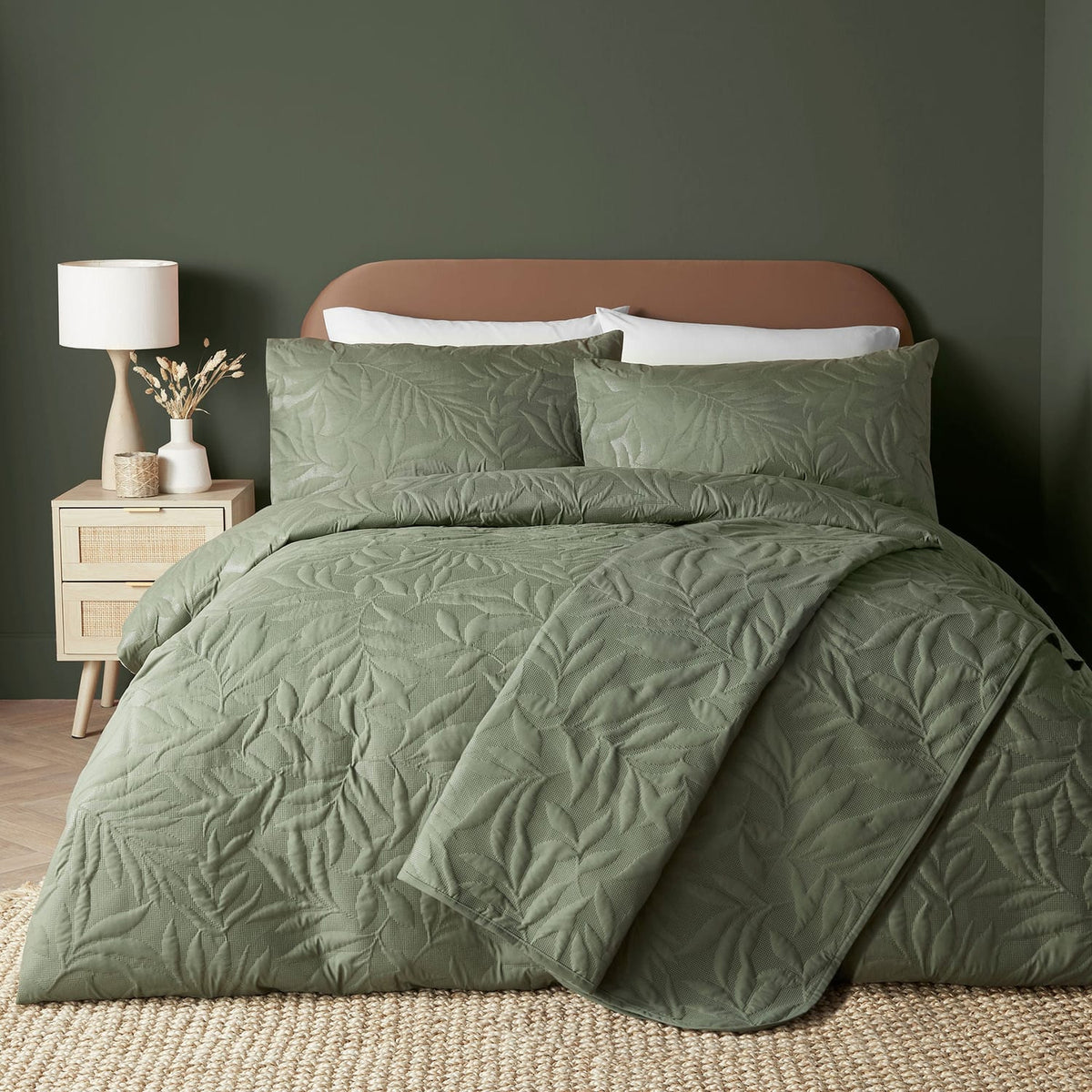 Luana Soft Microfibre Duvet Cover Set - Dark Green - Luana Duvet Cover Set In Dark Green 4