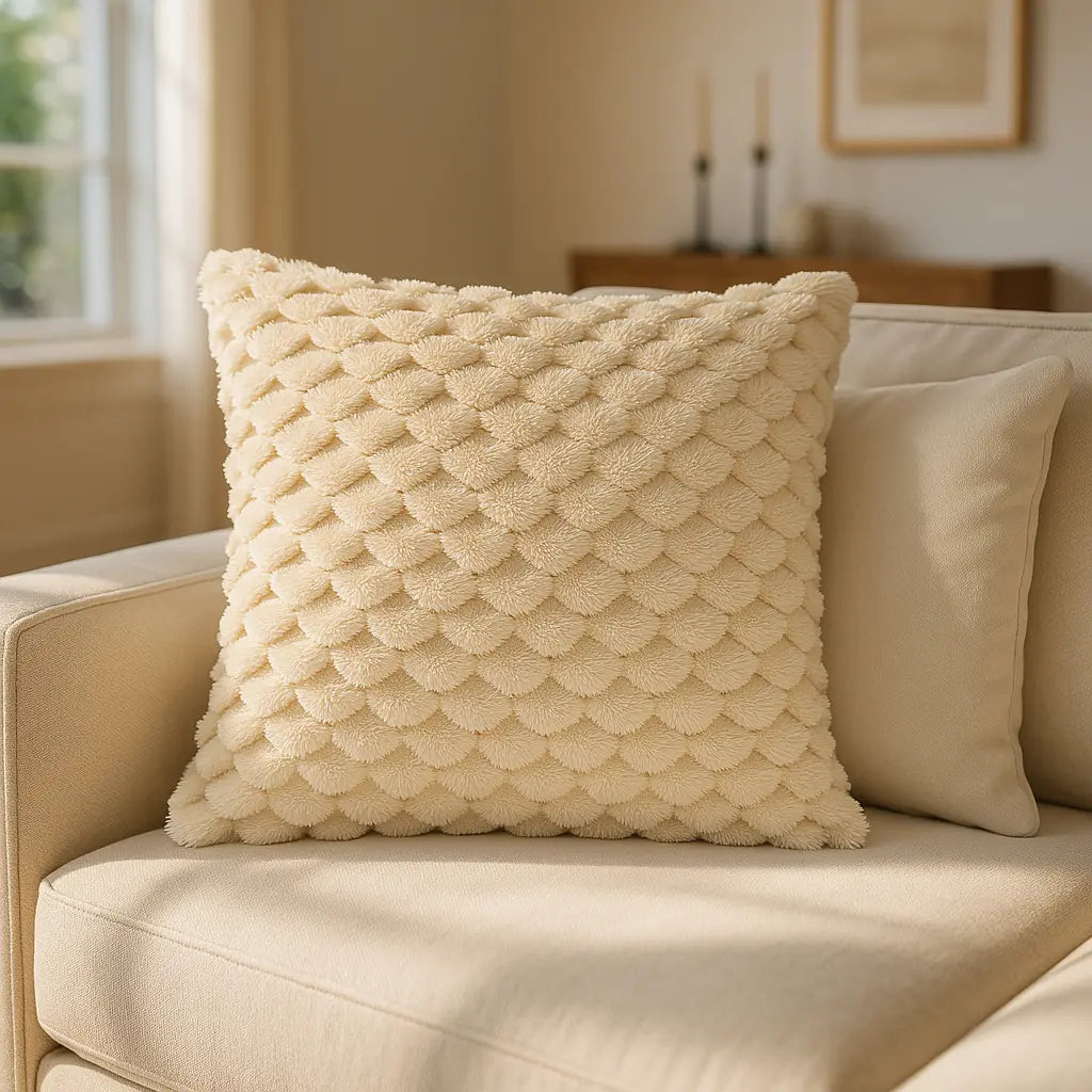 Lush Faux Rabbit Fur Cushion Cover 17" x 17" (43cm x 43cm) by Emma Barclay 10