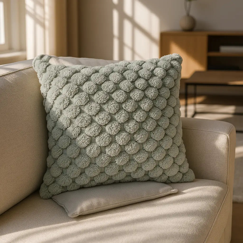 Lush Faux Rabbit Fur Cushion Cover 17" x 17" (43cm x 43cm) by Emma Barclay 12