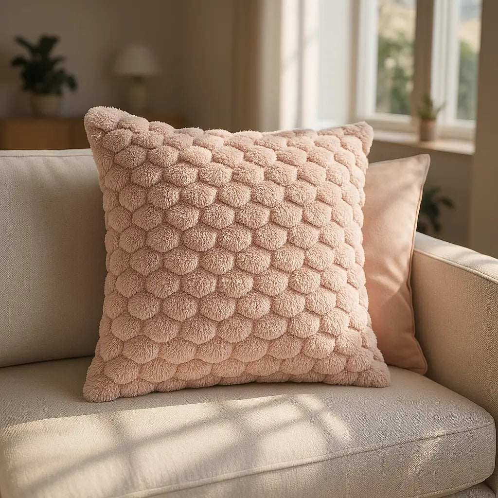 Lush Faux Rabbit Fur Cushion Cover 17" x 17" (43cm x 43cm) by Emma Barclay 4