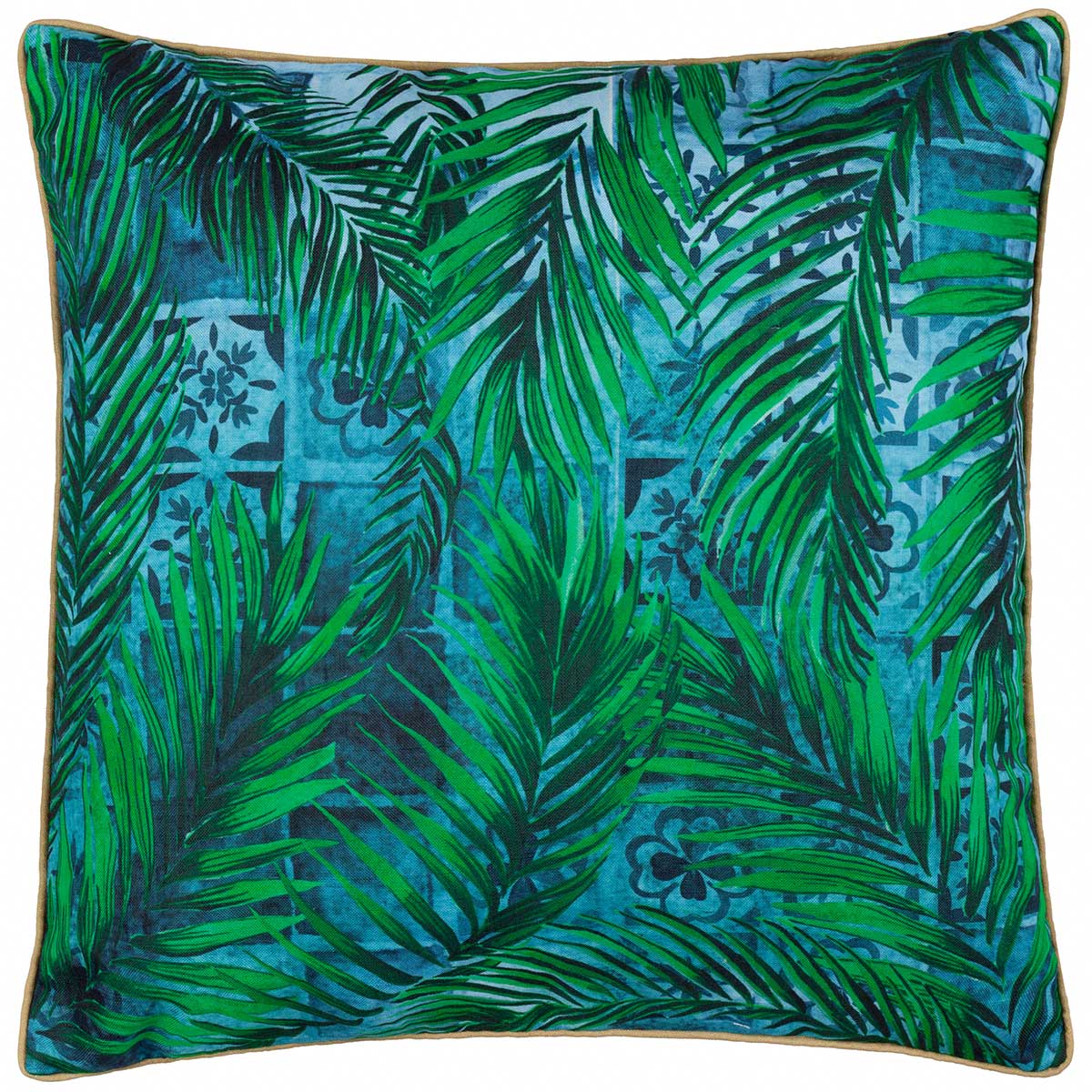 Majorelle Palm Outdoor Cushion Cover / Filled Cushion 20" x 20" (50cm x 50cm) by Paoletti 3