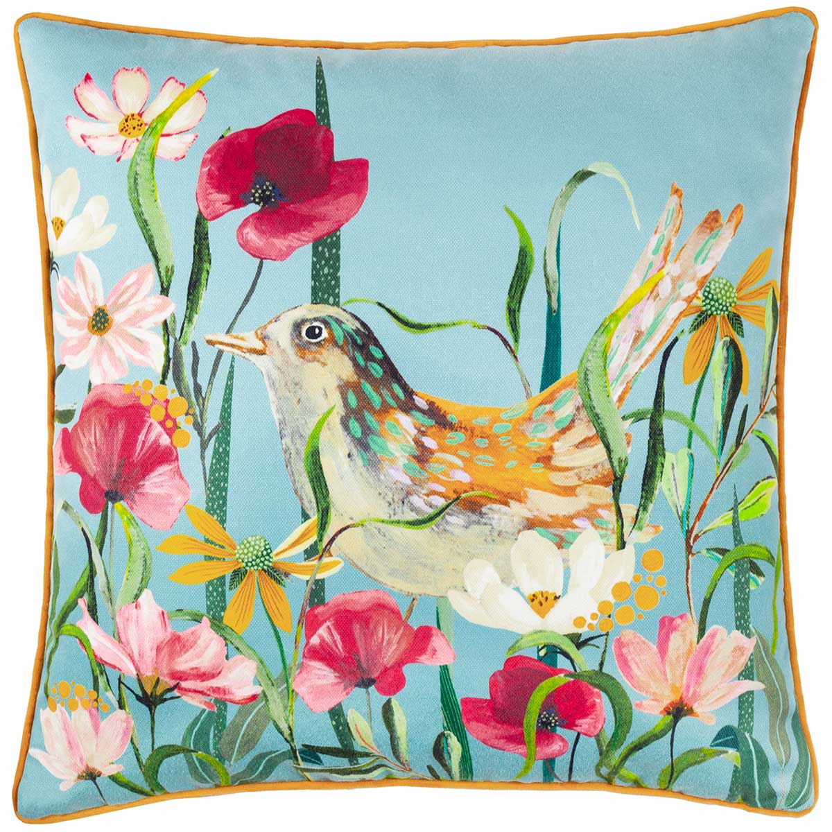 Marais Bird Meadow Cushion Cover / Filled Cushion 18" x 18" (45cm x 45cm) by Wylder Nature 3