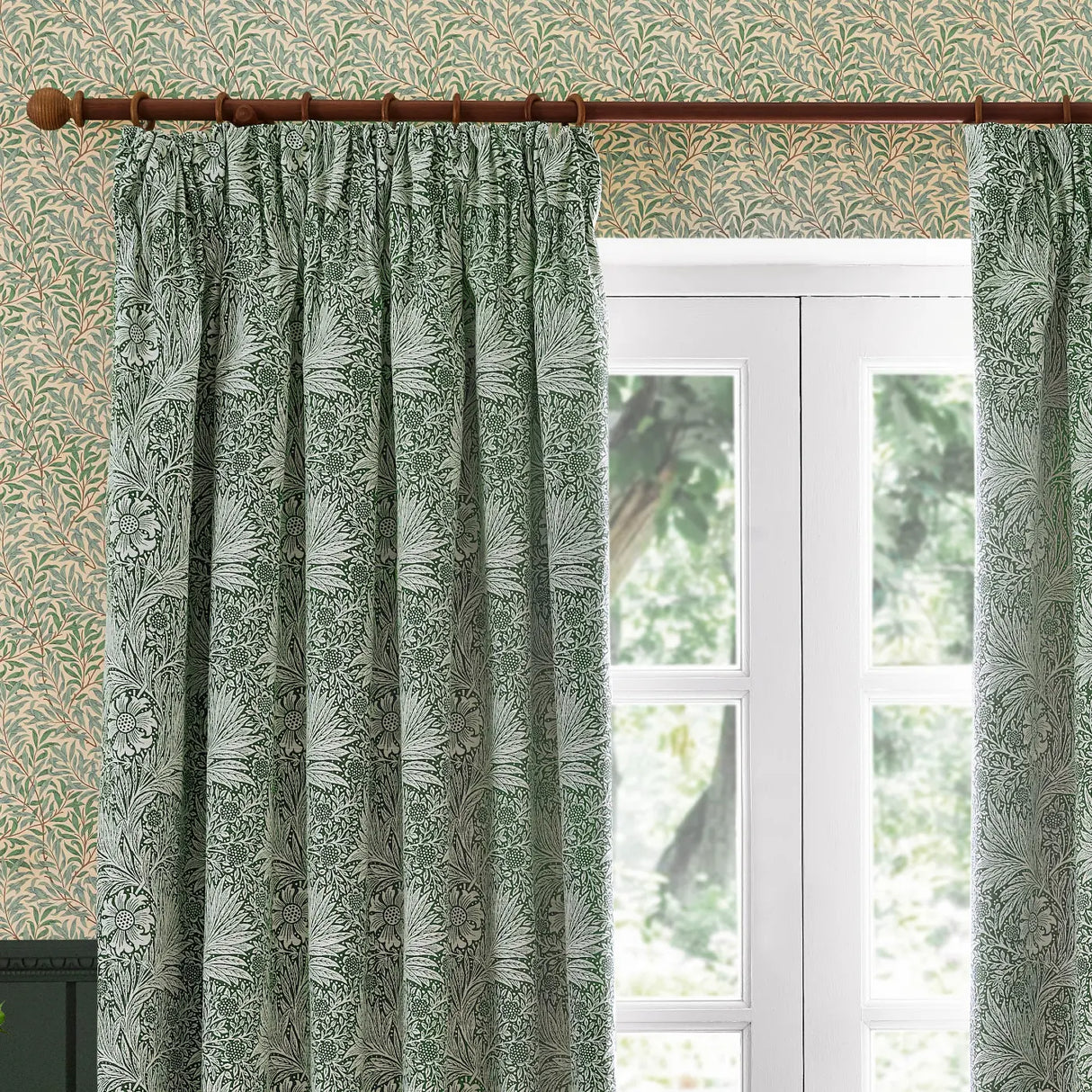 Marigold Tape Top Pencil Pleat Curtains by Morris & Co