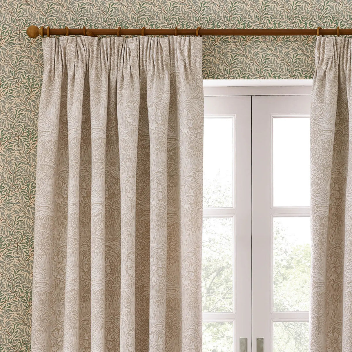 Marigold Tape Top Pencil Pleat Curtains by Morris & Co