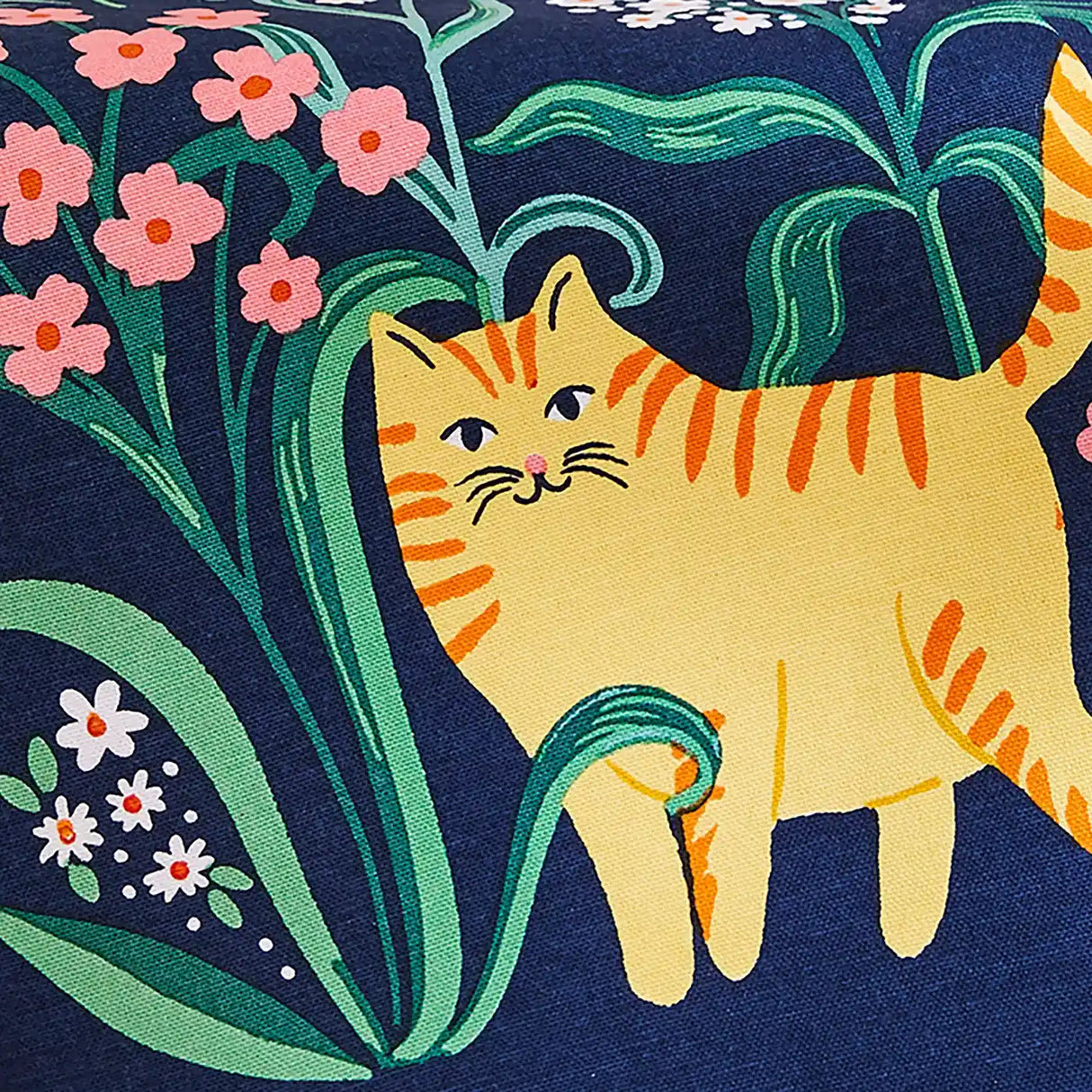 Marmalade Meadow Cotton Tea Towel in Navy