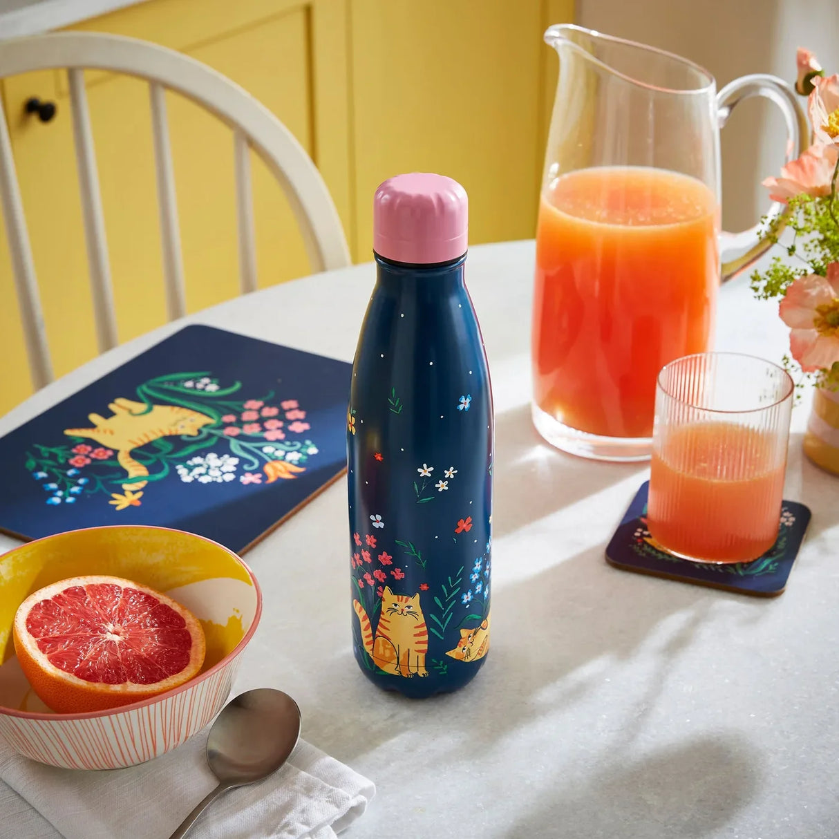 Marmalade Meadow Water Bottle in Navy