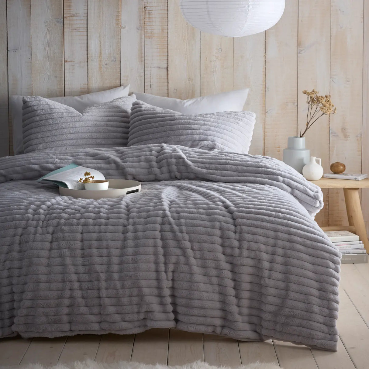 Morritz Cosy Microfibre Duvet Cover Set - Grey