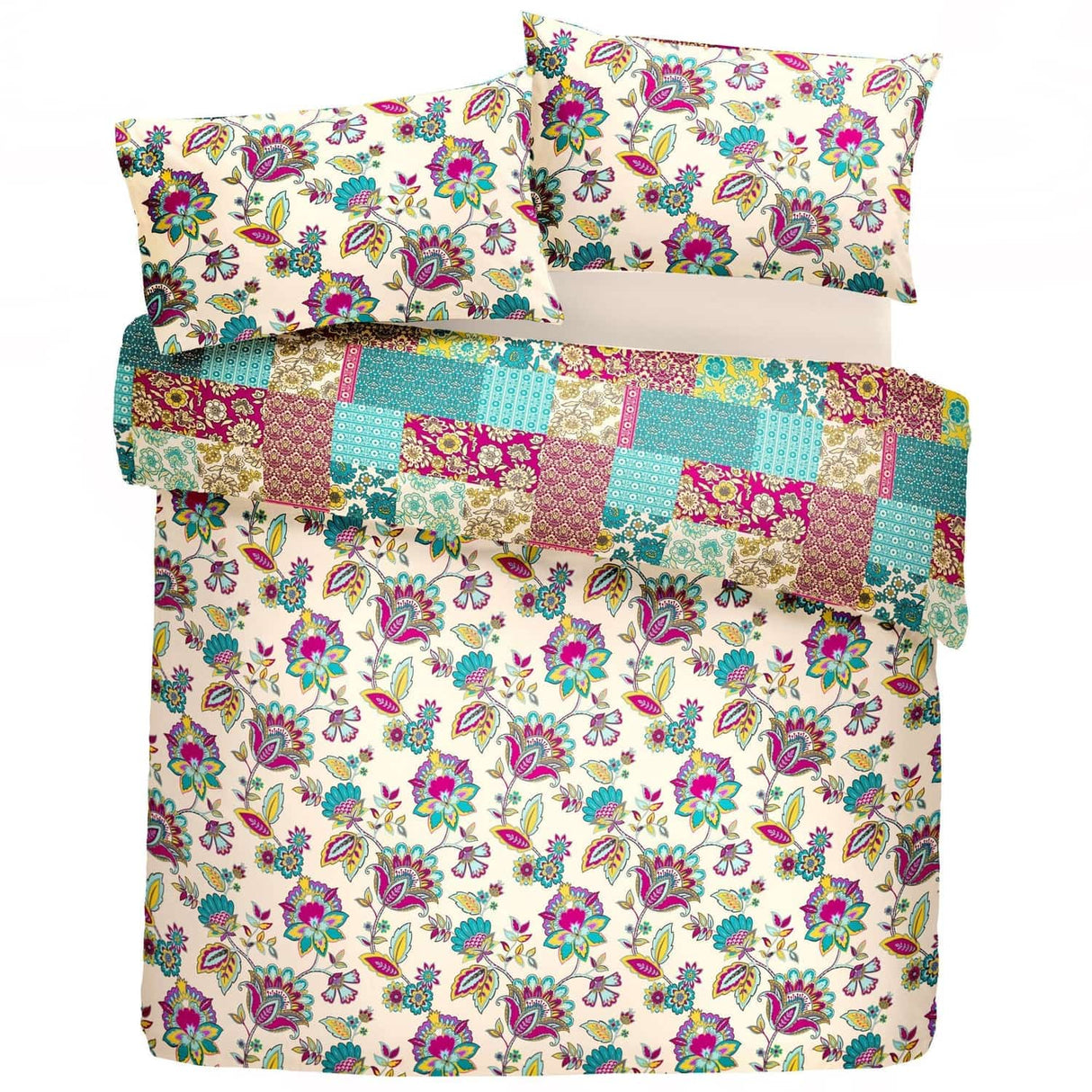 Marinelli Floral Polycotton Duvet Cover Set - Marinelli Duvet Cover Set In Teal 2