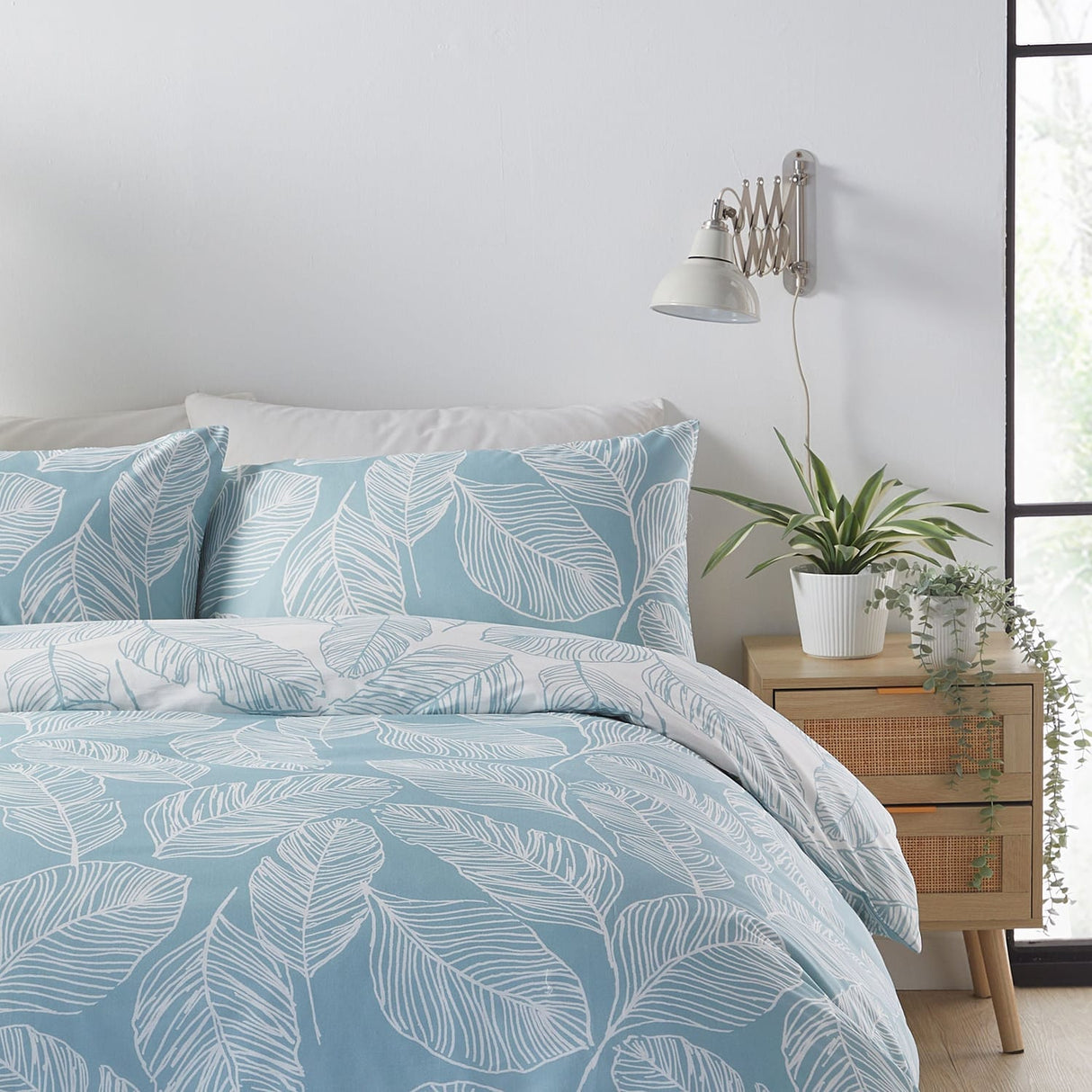 Matteo Easy Care Polycotton Duvet Cover Set - Duck Egg - Matteo Duvet Cover Set In Duck Egg 2