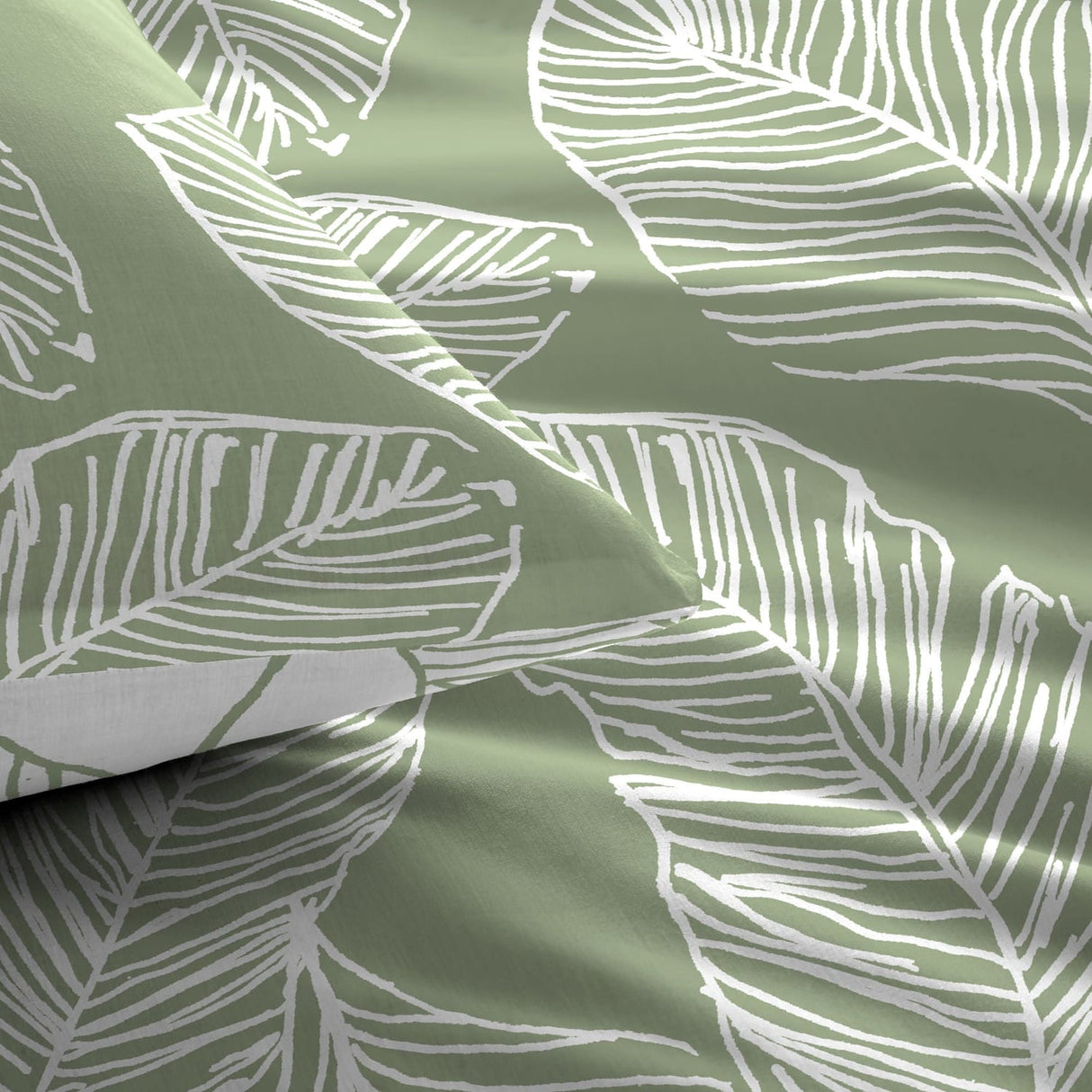Matteo Easy Care Polycotton Duvet Cover Set - Green - Matteo Duvet Cover Set In Green 2