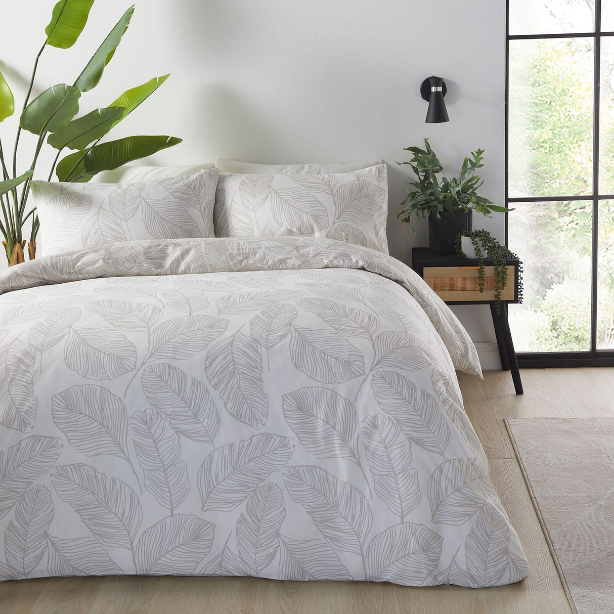 Matteo Easy Care Polycotton Duvet Cover Set - Natural - Matteo Duvet Cover Set In Natural 4
