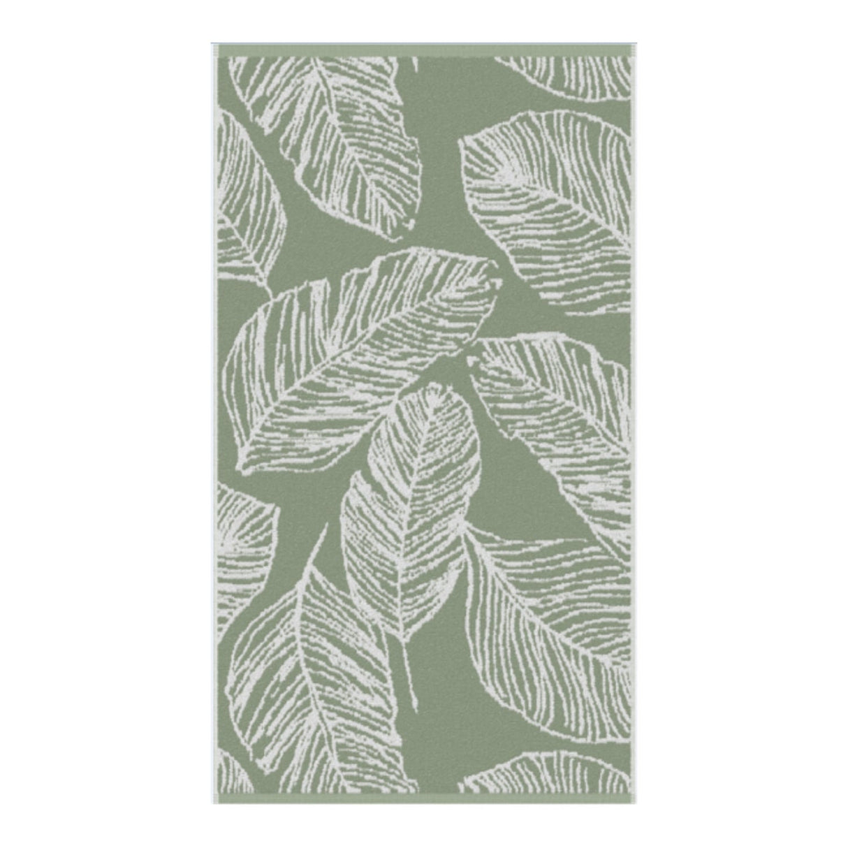 Matteo Leaf Jacquard 550gsm Cotton Bathroom Towel - Khaki