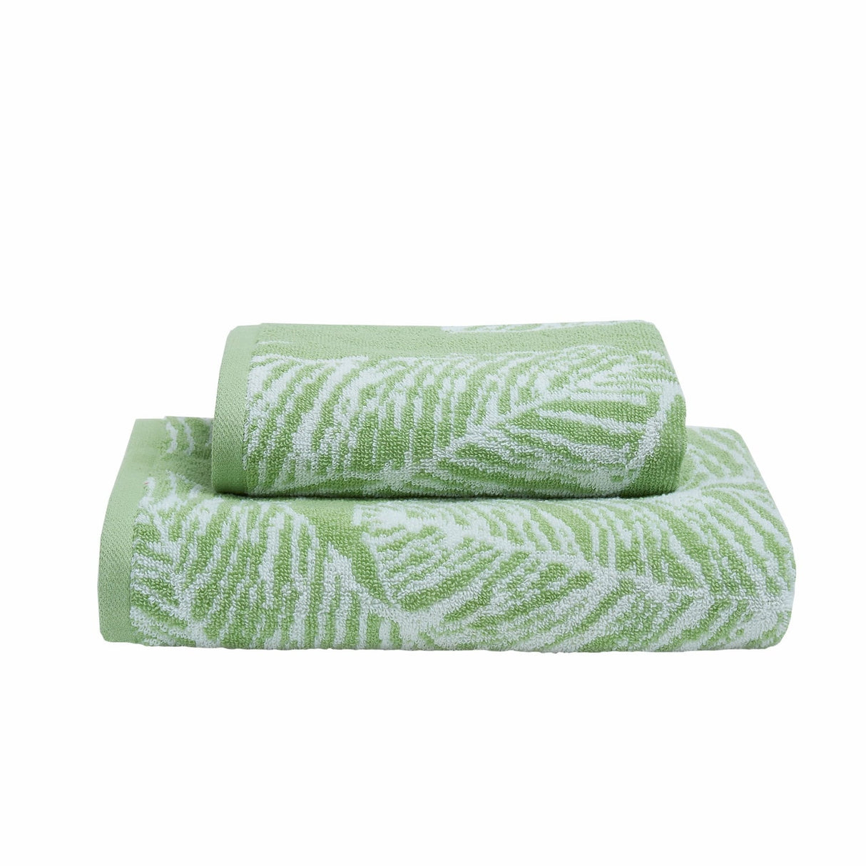 Matteo Leaf Jacquard 550gsm Cotton Bathroom Towel - Khaki - Matteo Towels In Khaki 2