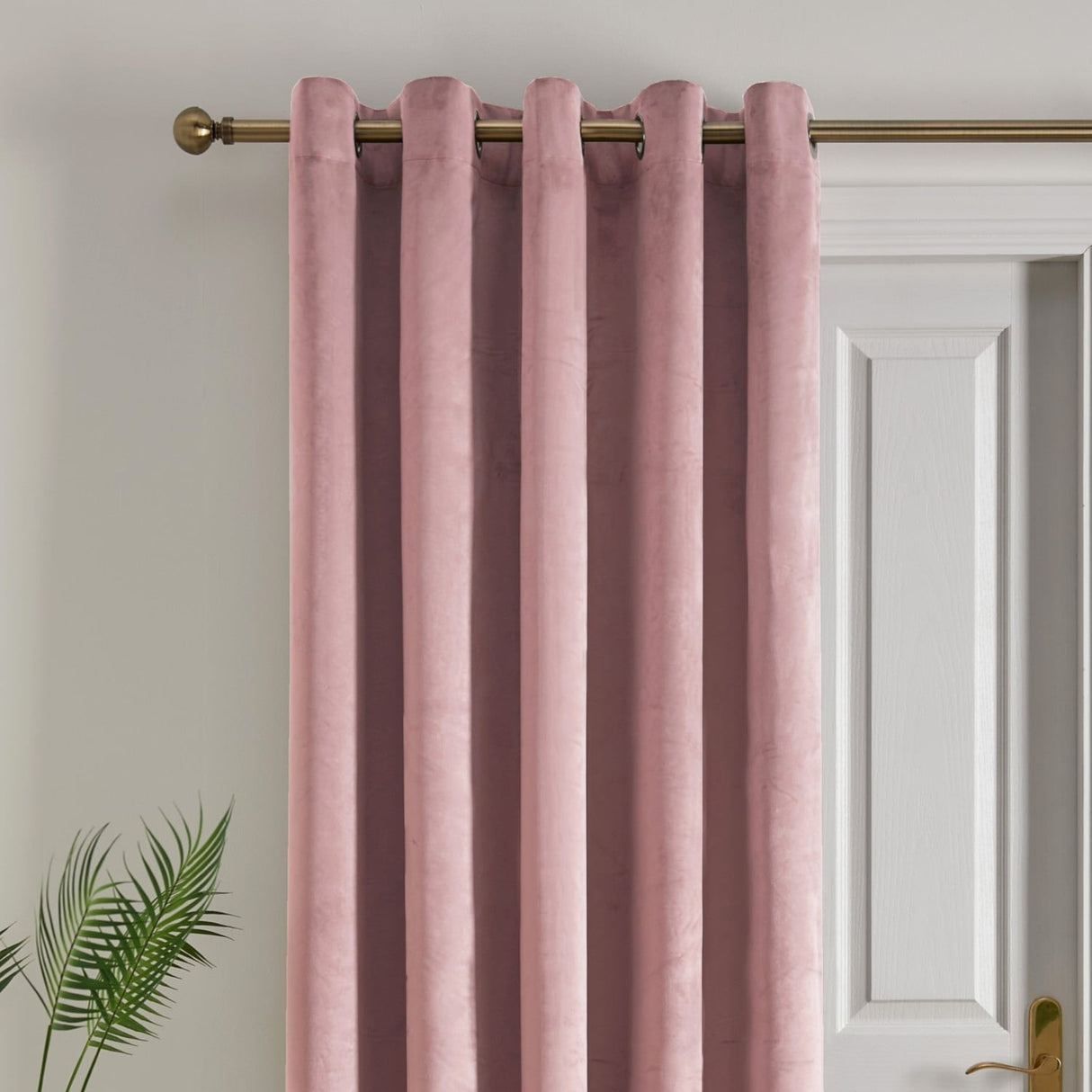Laurence Llewelyn-Bowen Montrose Blackout Eyelet Single Panel Door Curtain 66 x 84 Inch - Blush Thermal Light Filtering - Montrose Eyelet Single Panel Door Curtain In Blush 2