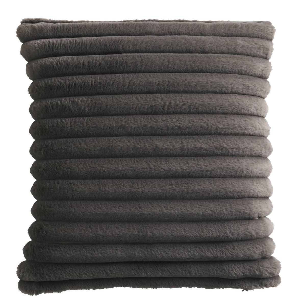 Hygge Morritz Faux Fur Cosy Cushion Cover 43cm x 43cm - Charcoal - Morritz Cushion In Charcoal 43 X 43Cm 3