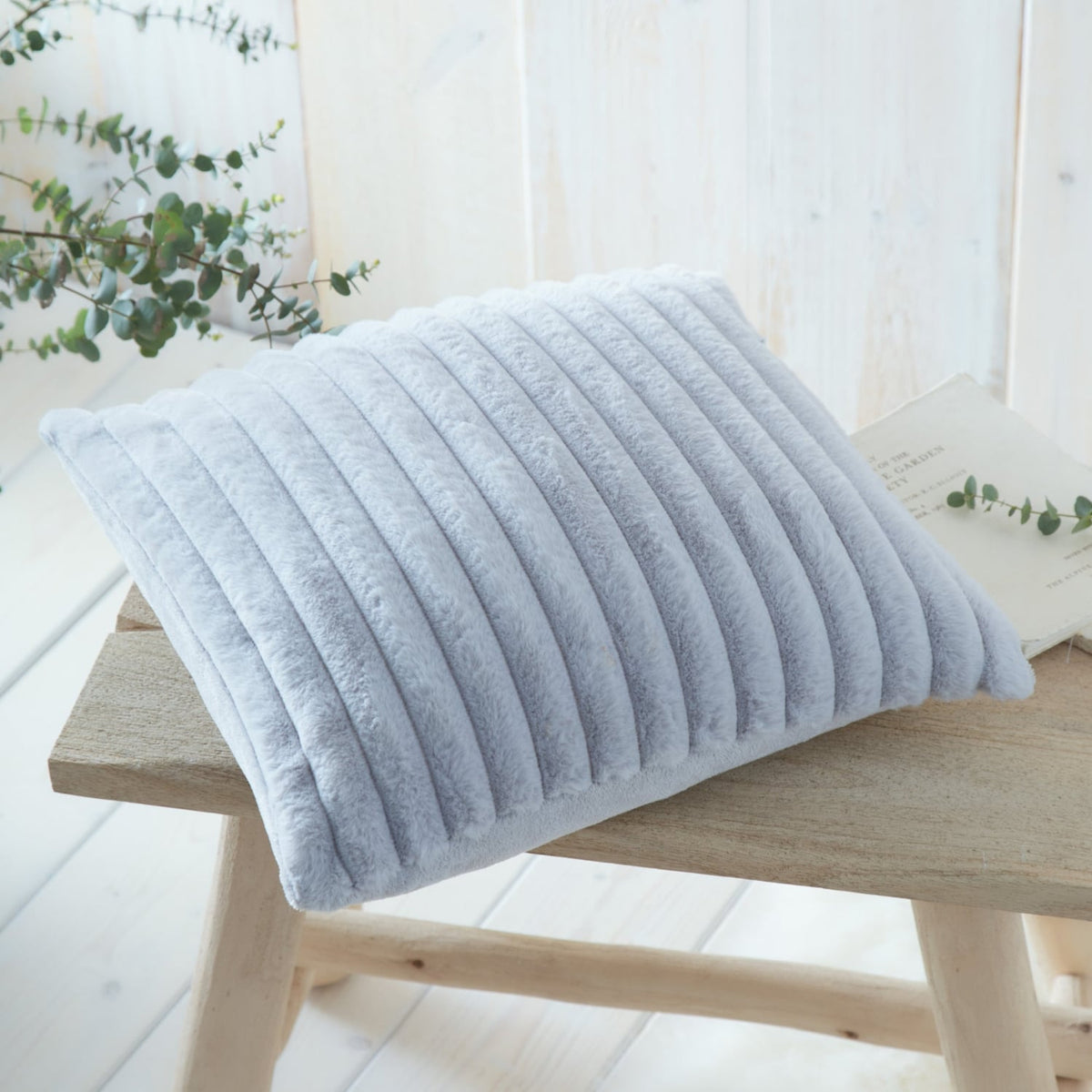 Hygge Morritz Faux Fur Cosy Cushion Cover 43cm x 43cm - Grey