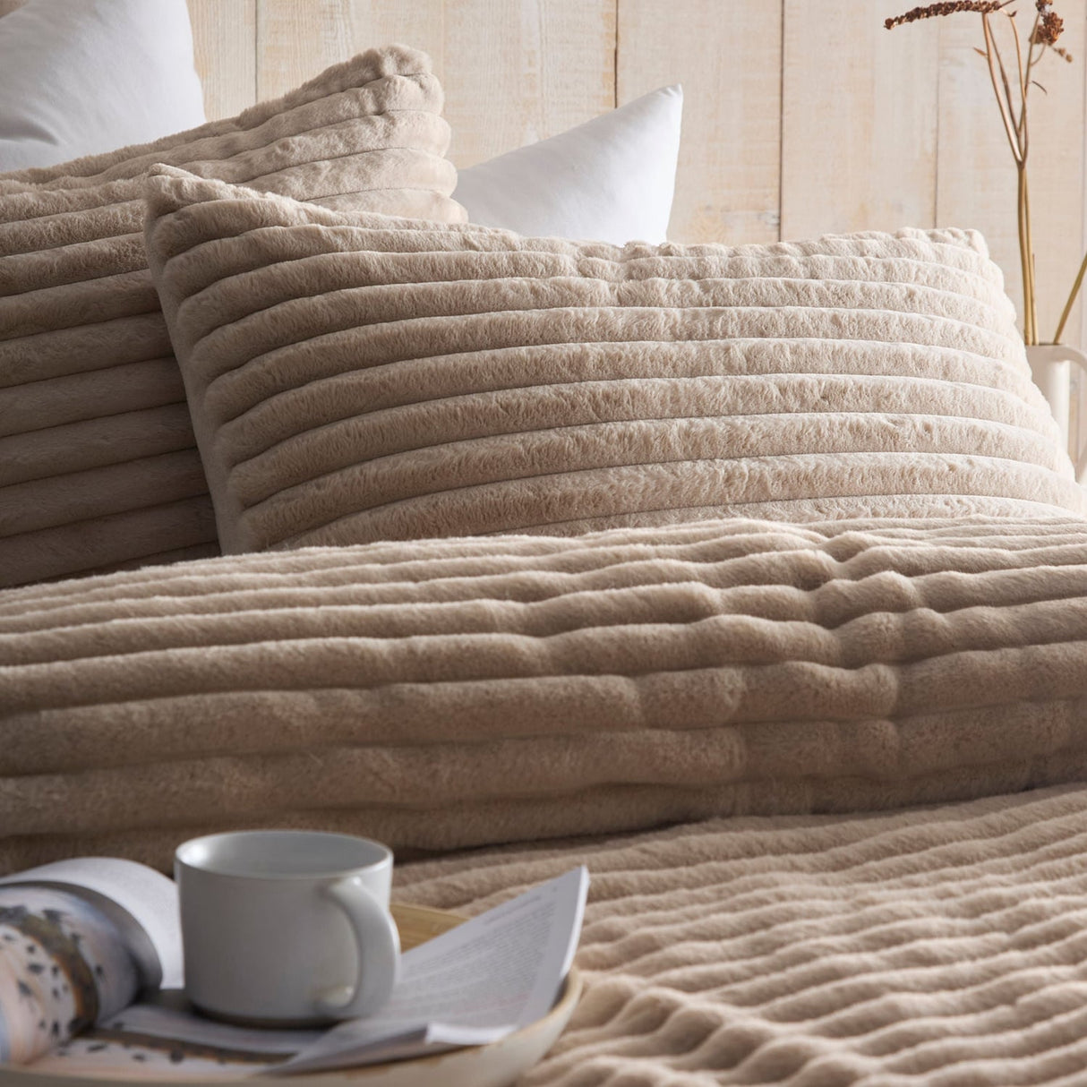 Morritz Cosy Microfibre Duvet Cover Set - Natural - Morritz Duvet Cover Set In Natural 2