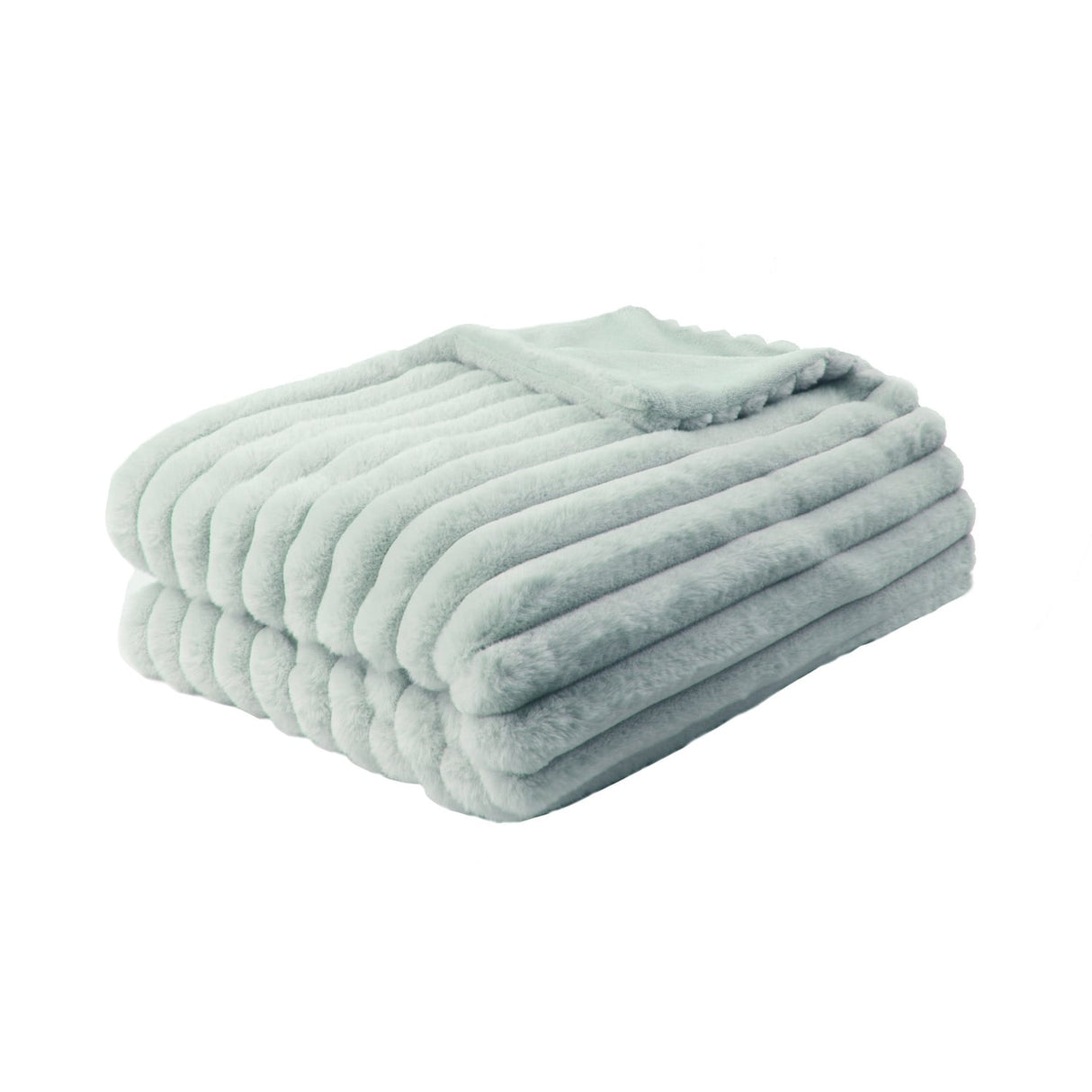 Hygge Morritz Faux Fur Cosy Reversible Throw – Green – 130cm x 180cm - Morritz Throw In Green 130 X 180Cm 3
