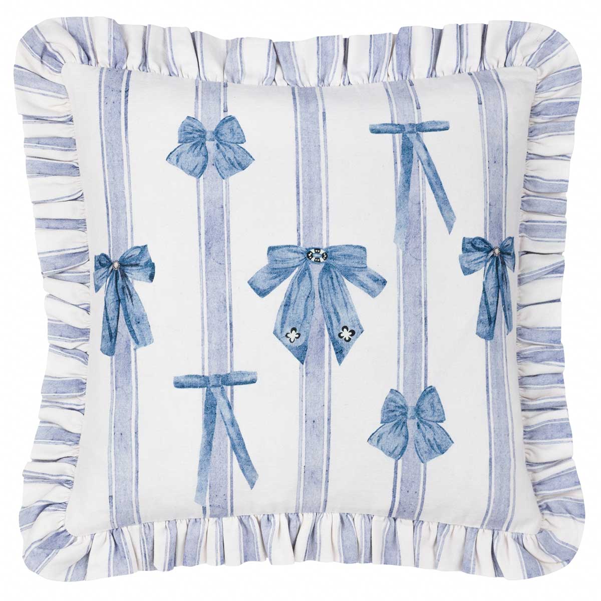 Noortje Ruffle Bow Cushion Cover / Filled Cushion 17" x 17" (43cm x 43cm) by furn. 4