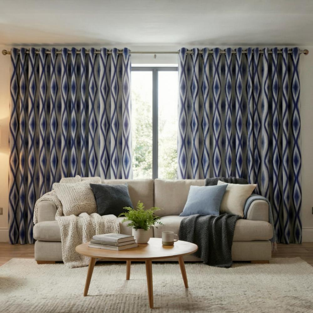 Nepal Made to Measure Curtains Blue