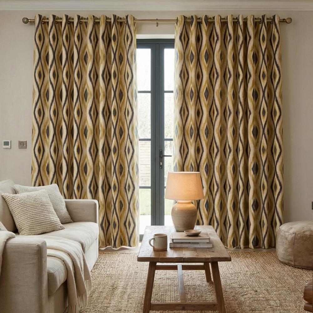 Nepal Made to Measure Curtains Ochre