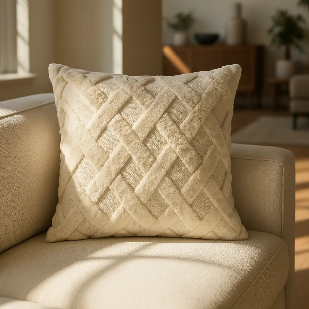 Nyla Hatch Cushion Cover 17x17" (43x43cm) by Emma Barclay