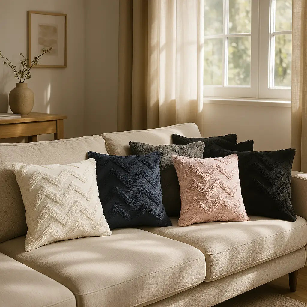 Nyla Zig Zag Cushion Cover 17x17" (43x43cm) by Emma Barclay