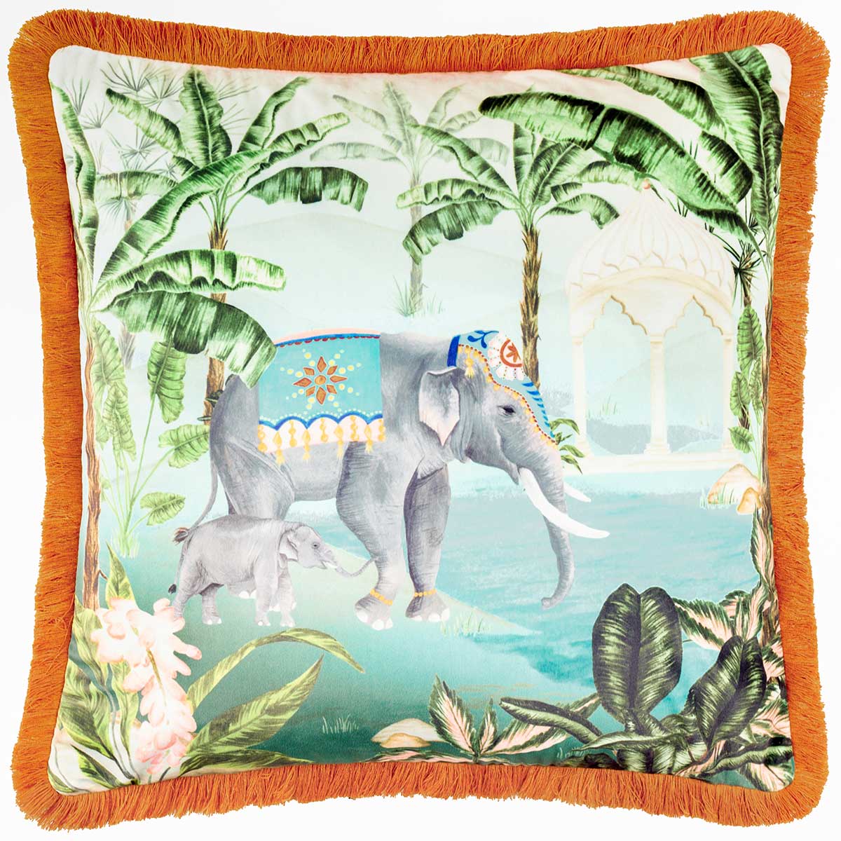 Odisha Scene Cushion Cover / Filled Cushion 20" x 20" (50cm x 50cm) by Paoletti 2