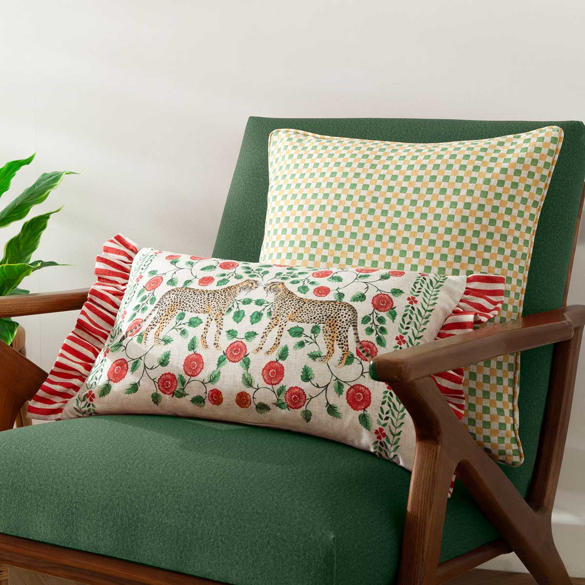 Okara Leopards Cushion Cover / Filled Cushion 12" x 20" (30cm x 50cm) by Wylder Tropics 2
