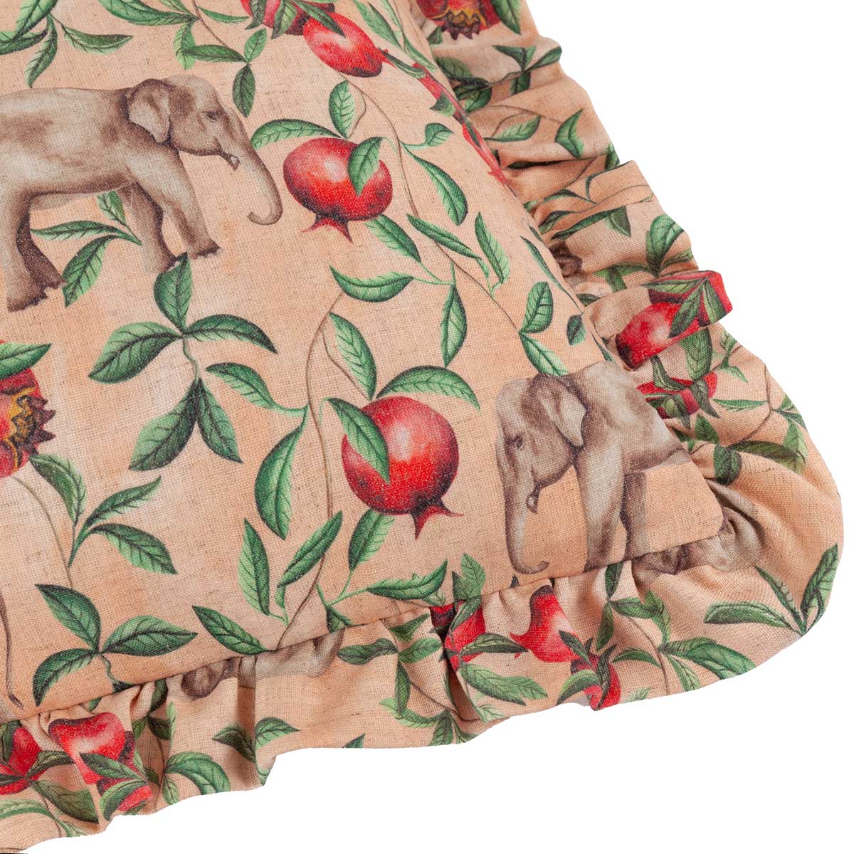 Okara Elephant And Pomegranate Cushion Cover / Filled Cushion 20" x 20" (50cm x 50cm) by Wylder Tropics 4