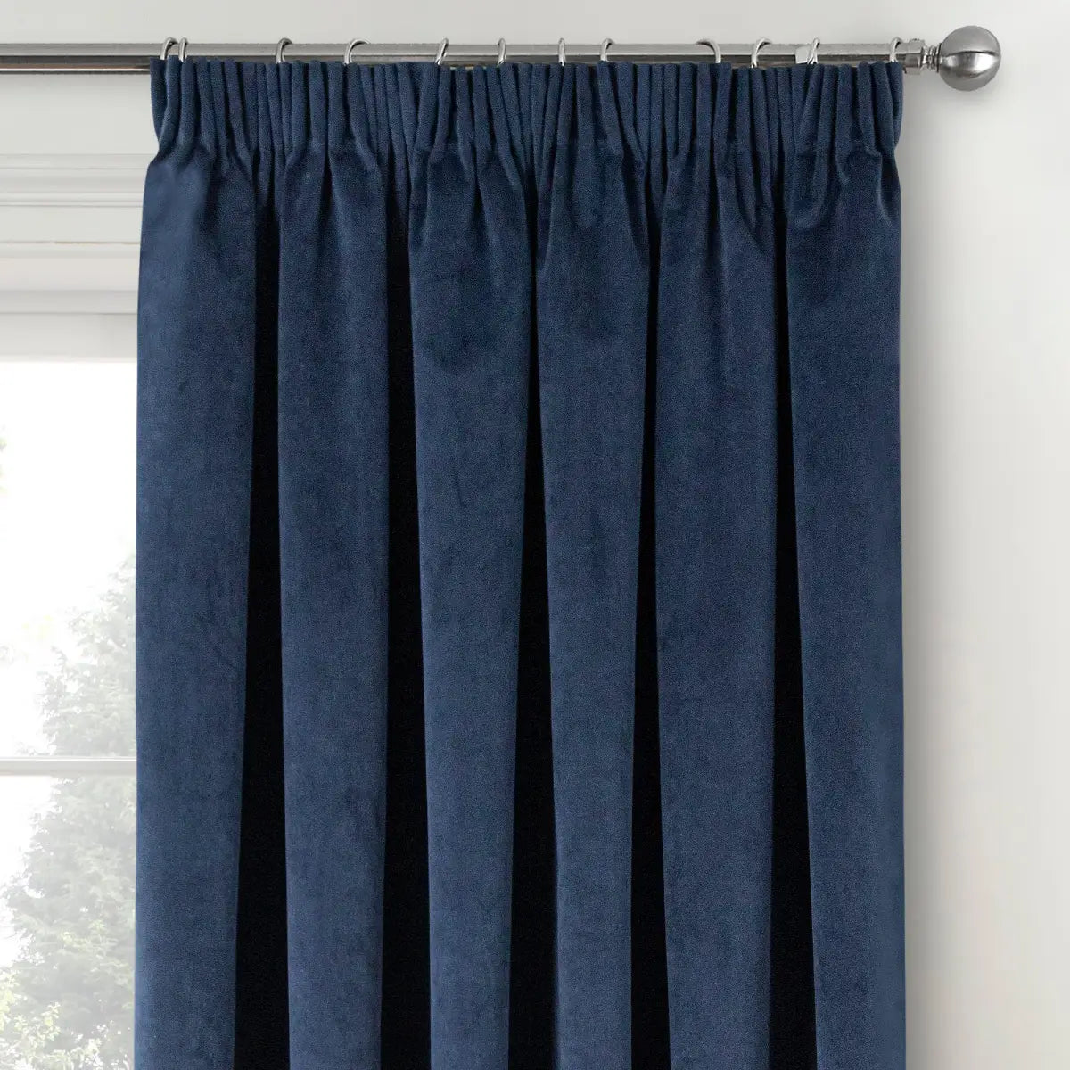 Oxford Velvet Blackout Tape Top Pencil Pleat Curtains by Enhanced Living