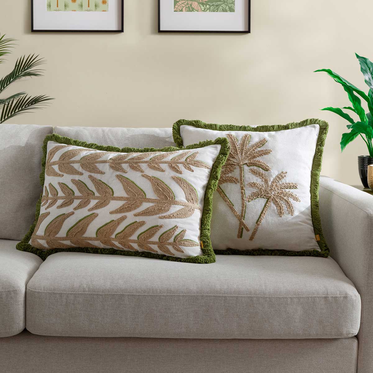 Palm Cushion Cover / Filled Cushion 18" x 18" (45cm x 45cm) by furn. 2