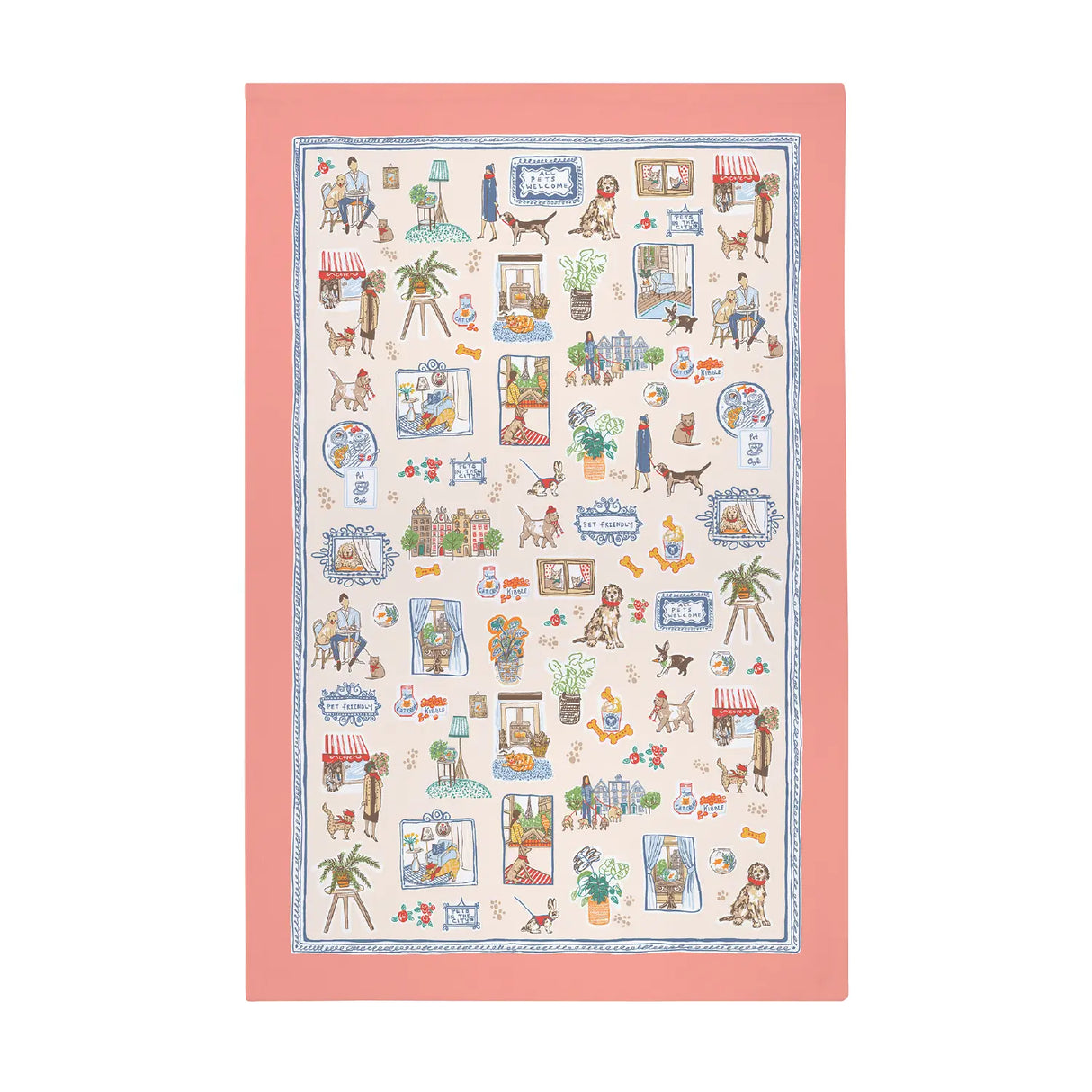 Pets In the City Cotton Tea Towel by Ulster Weavers