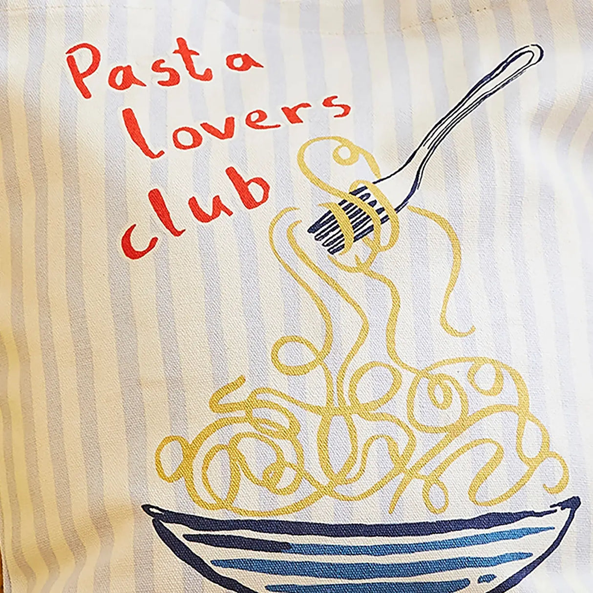 Pasta Lovers Club Tote Shopping Bag in Yellow
