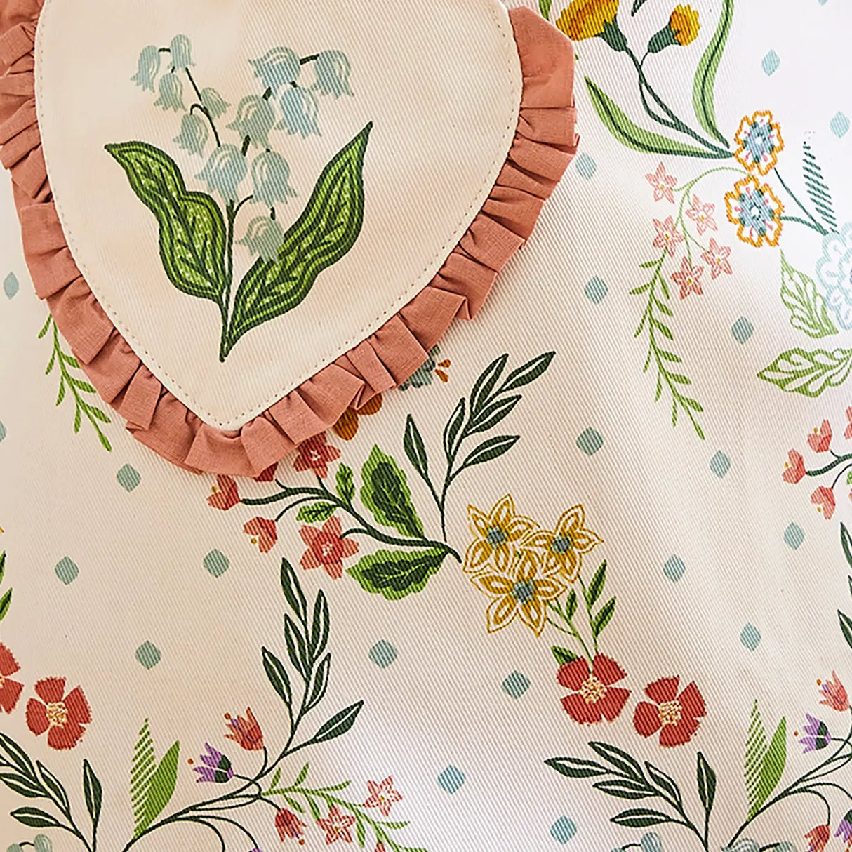 Petals & Prose Cotton Apron in Pink