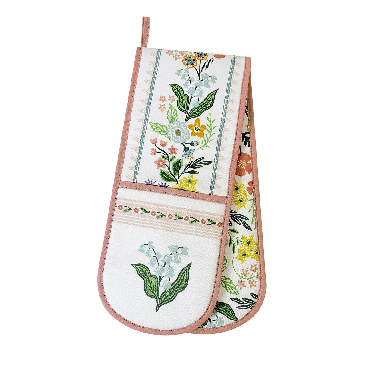 Petals & Prose Double Oven Glove in Pink