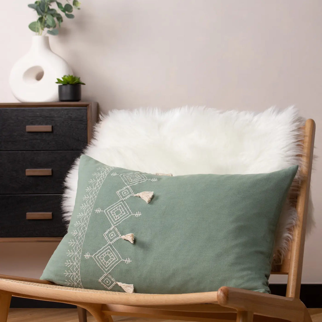 Pritta 100% Cotton Eucalyptus Cushion Cover 40cm x 60cm