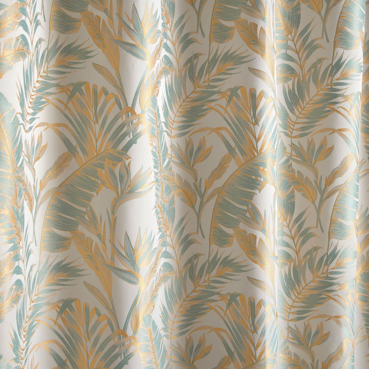 Laurence Llewelyn-Bowen Paradise Palm Eyelet Curtains - Duck Egg Thermal Light Filtering - Paradise Palm Eyelet Curtains In Duck Egg 3