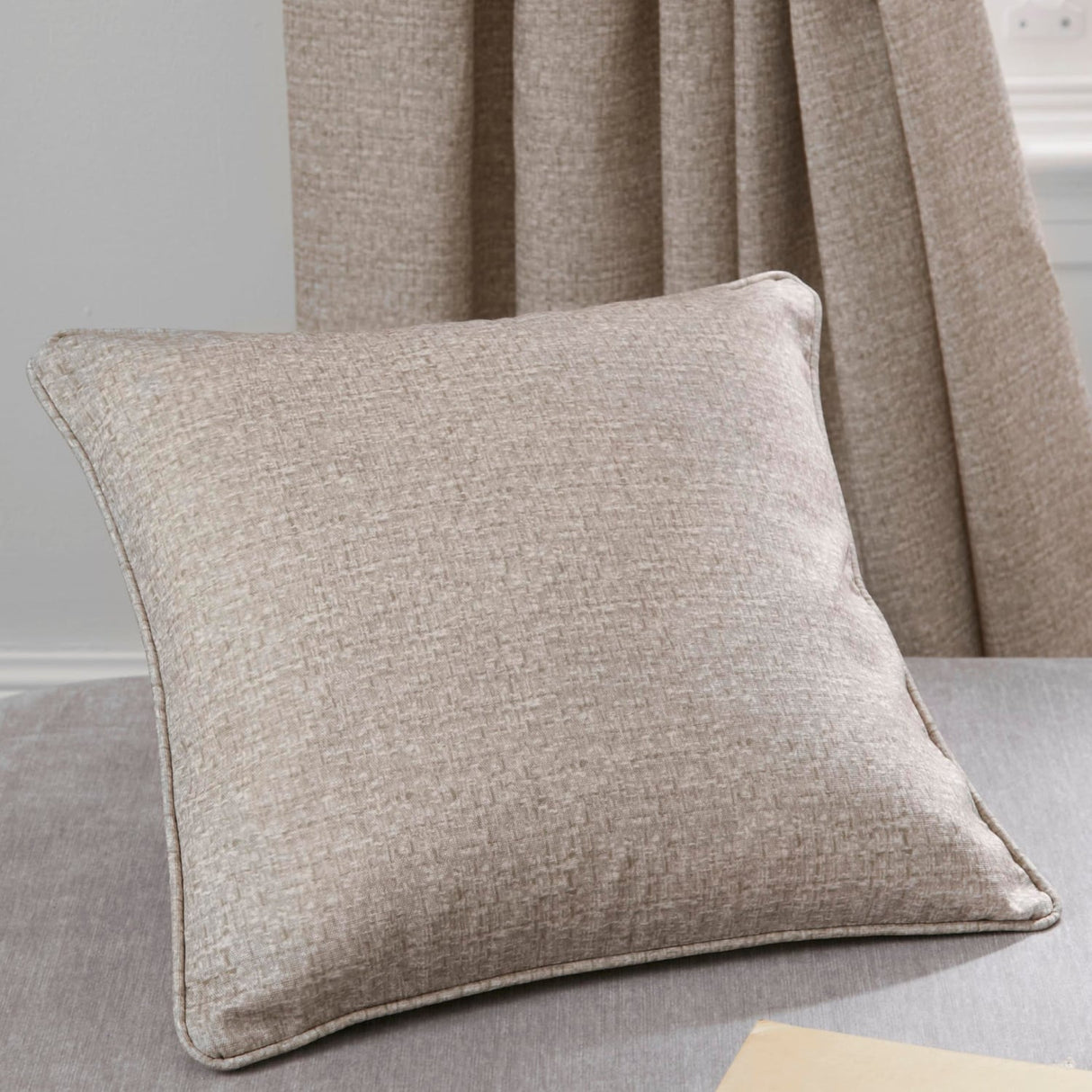 Pembrey Floral Brushed Cotton Cushion Cover 43cm x 43cm - Natural