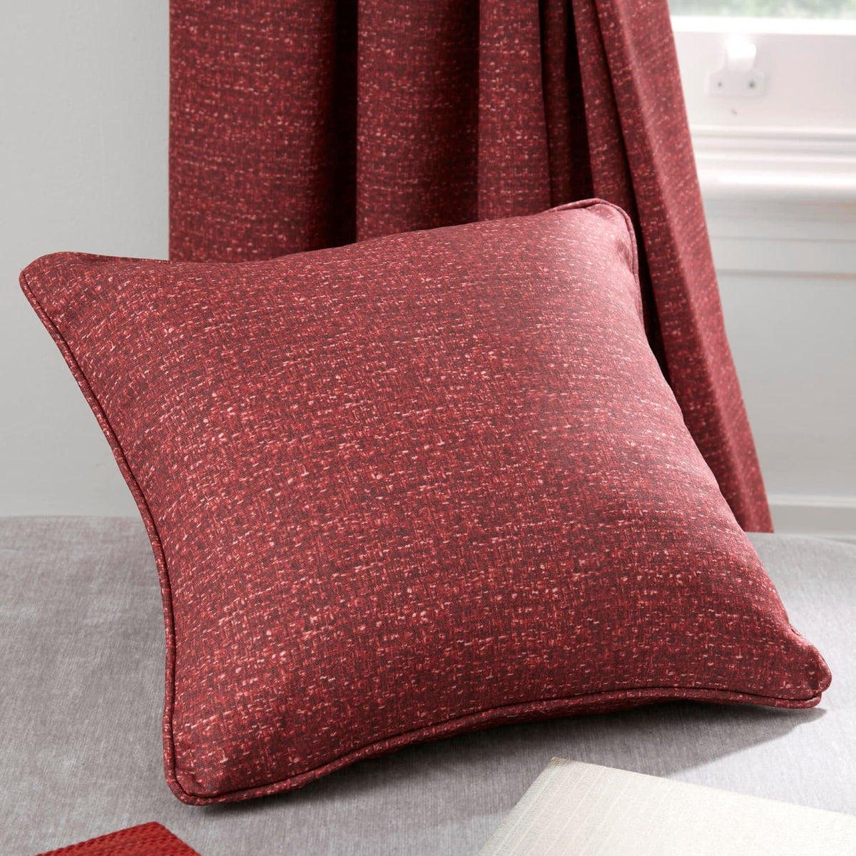 Pembrey Floral Brushed Cotton Cushion Cover 43cm x 43cm - Red