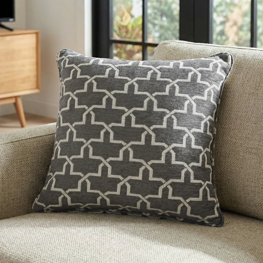 Petra Grey Cushion Cover 45cm x 45cm & 22" x 22"