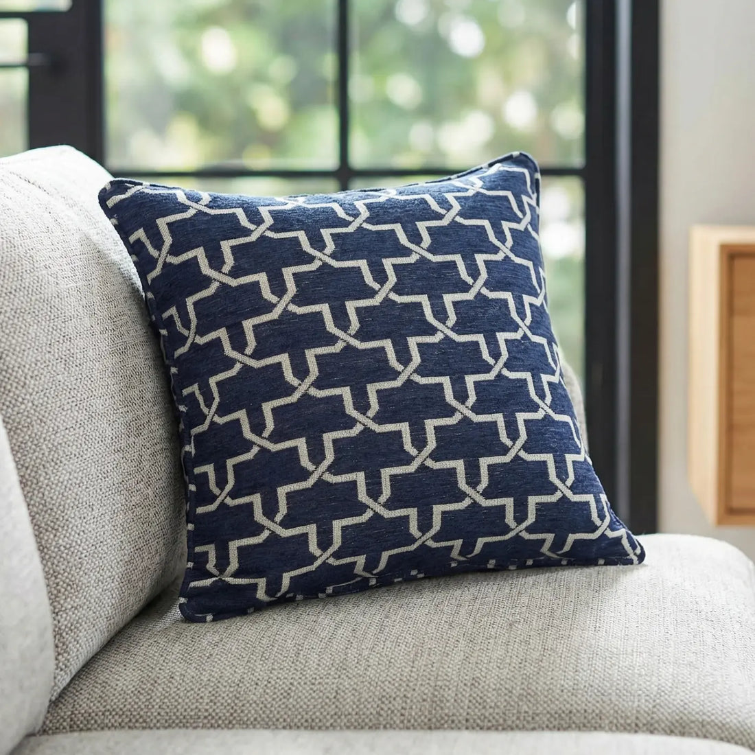 Petra Blue Cushion Cover 45cm x 45cm & 22" x 22"